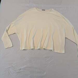 GRP1 Knits Cream Oversized Boxy Cropped Cotton Sweater M
